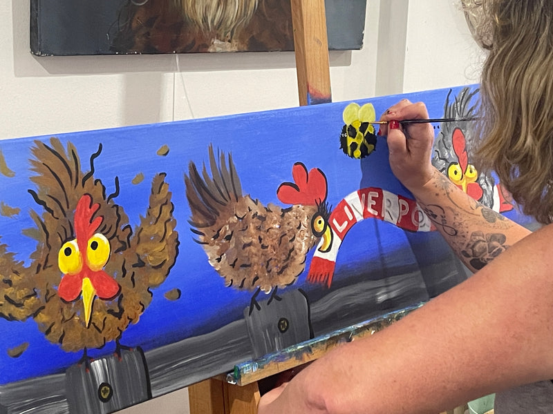 How to paint cheeky chickens