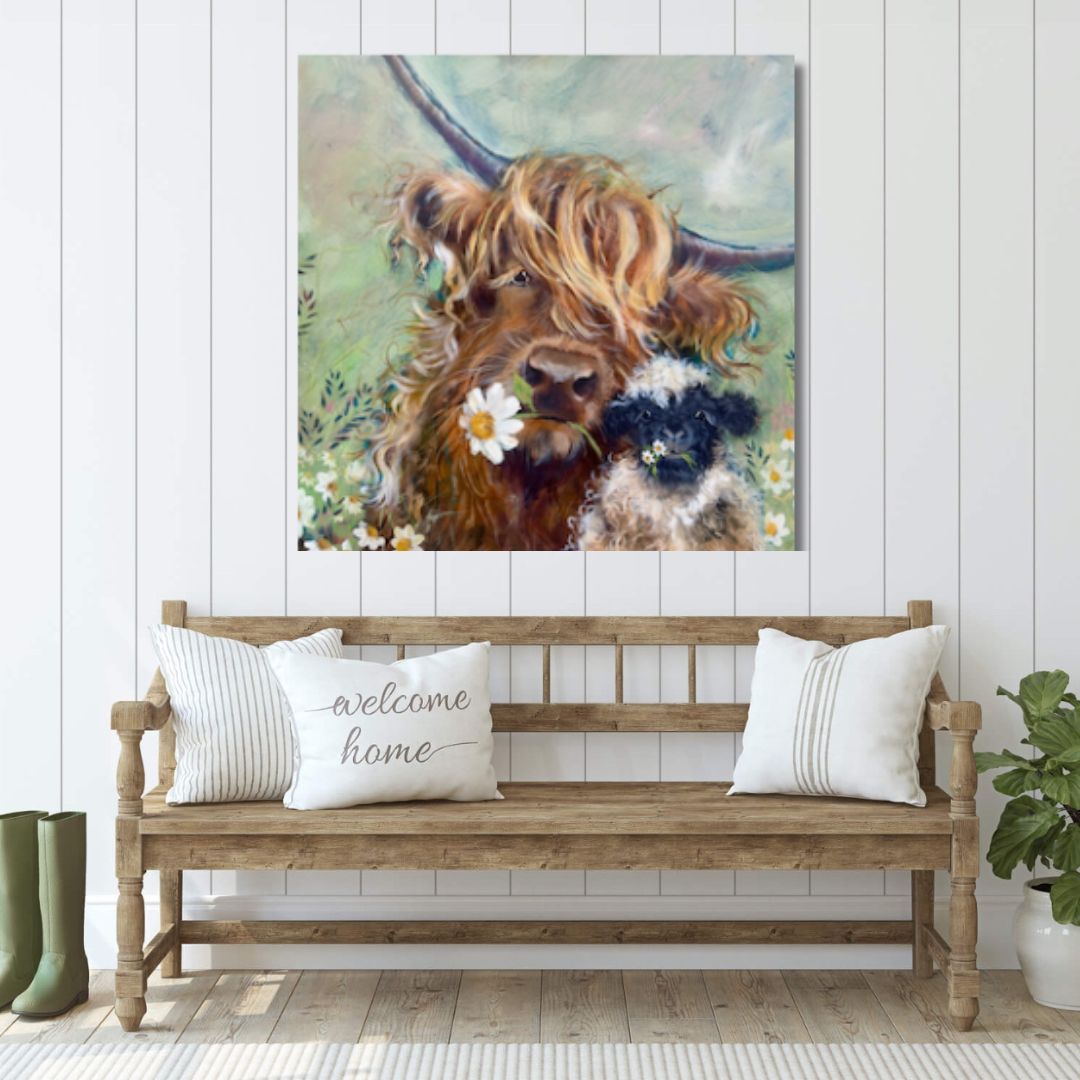 :Mable & Moss Original Painting by Sam Morris – Sam Morris Cow Art
