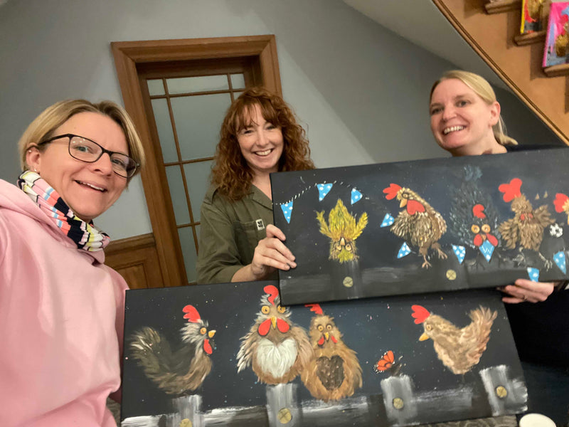 How to paint cheeky chickens