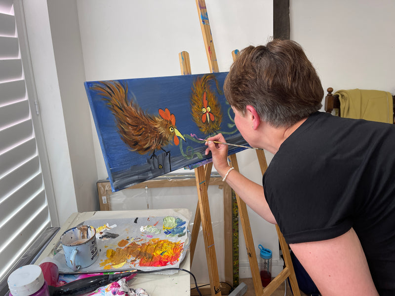 How to paint cheeky chickens