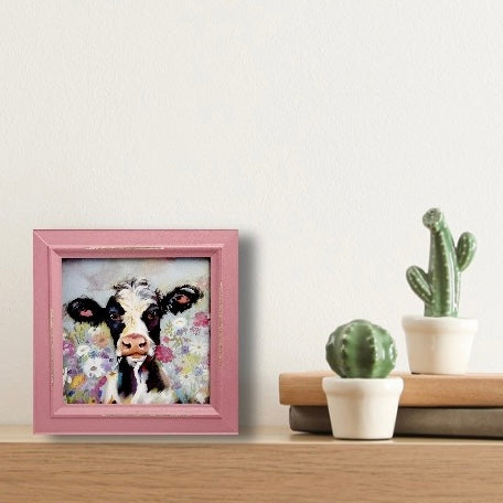 Framed Mini Moo "Soft Heart"