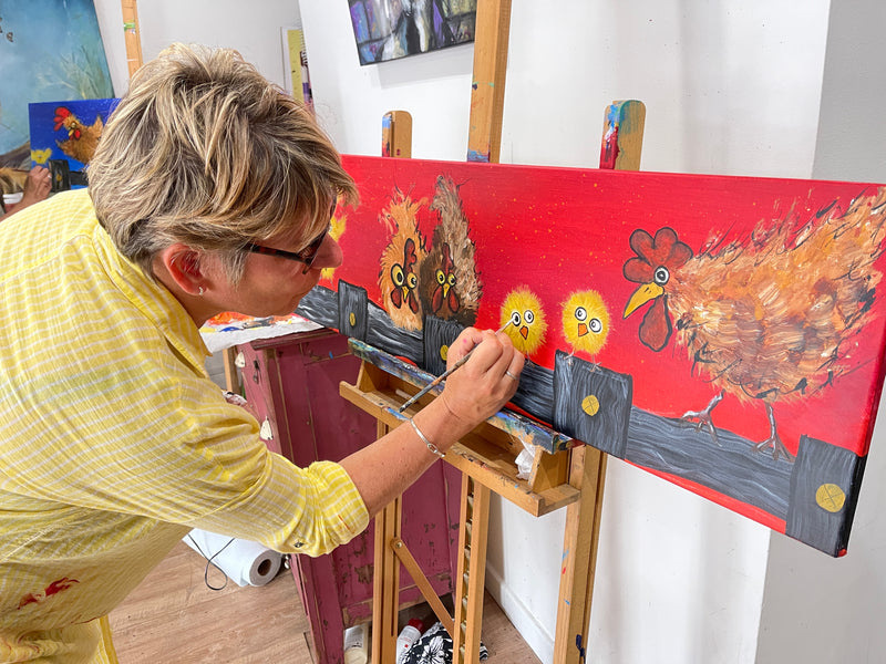 How to paint cheeky chickens