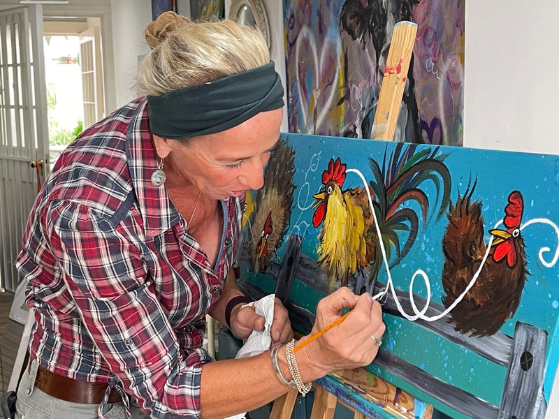 How to paint cheeky chickens