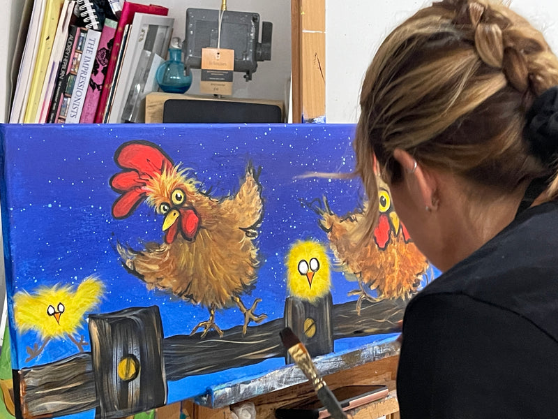 How to paint cheeky chickens